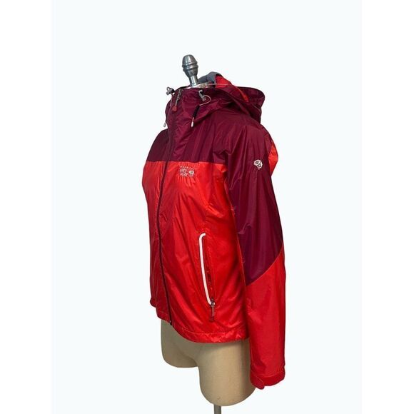 Mountain Hardwear Red Burgundy Nylon Hooded Windbreaker Small - Picture 2 of 6